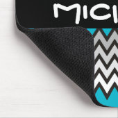 ZIGZAG-Muster - Schwarz-weiß grau + Ihre Idee Mousepad (Ecke)