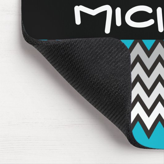 ZIGZAG-Muster - Schwarz-weiß grau + Ihre Idee Mousepad (Ecke)