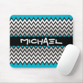 ZIGZAG-Muster - Schwarz-weiß grau + Ihre Idee Mousepad (Mit Mouse)