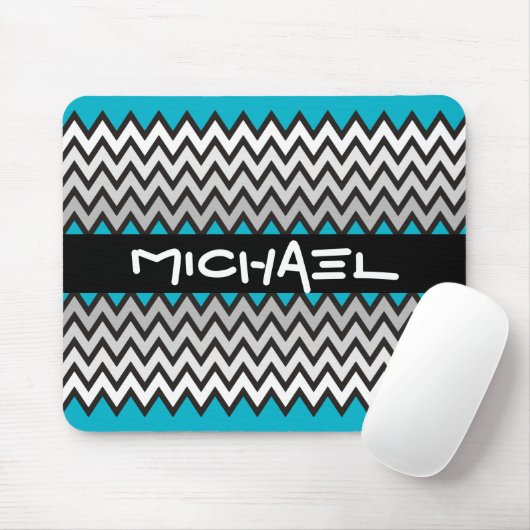 ZIGZAG-Muster - Schwarz-weiß grau + Ihre Idee Mousepad (Mit Mouse)