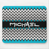ZIGZAG-Muster - Schwarz-weiß grau + Ihre Idee Mousepad (Vorne)