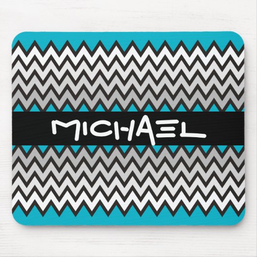 ZIGZAG-Muster - Schwarz-weiß grau + Ihre Idee Mousepad (Vorne)