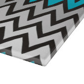 ZIGZAG-Muster - Schwarz-weiß grau + Ihre Idee Schneidebrett (Ecke)