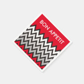 ZIGZAG-Muster - Schwarz-weiß grau + Ihre Idee Serviette (Ecke)
