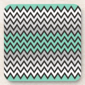 ZIGZAG-Muster - Schwarz-weiß grau + Ihre Idee Untersetzer (Vorderseite)