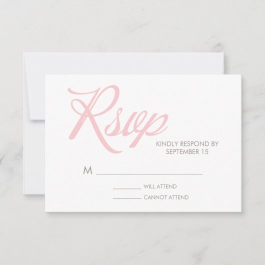 Zigzag Muster Wedding Response Card RSVP Karte (Vorderseite)