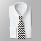Zigzag Necktie mit schwarzen und weißen Chevronen Krawatte (Gebunden)