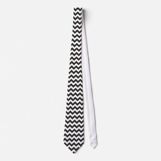 Zigzag Necktie mit schwarzen und weißen Chevronen Krawatte (Vorderseite)