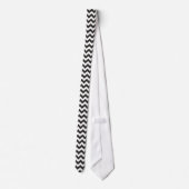 Zigzag Necktie mit schwarzen und weißen Chevronen Krawatte (Rückseite)