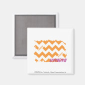 ZigZag Orange 4 Magnet (Vorderseite/Rückseite)