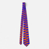 Zigzag - Orange auf Blue 0000FF Krawatte (Rückseite)