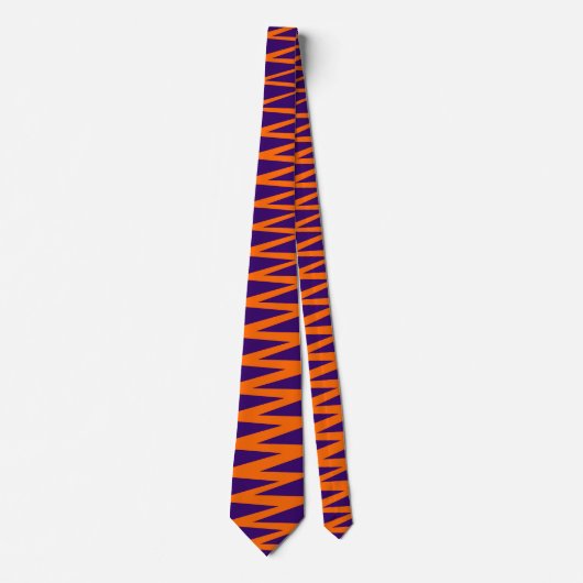 Zigzag - Orange on Deep Lila 330066 Krawatte (Vorderseite)