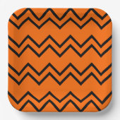 Zigzag orange und schwarz pappteller (Vorderseite)