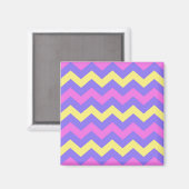 Zigzag Patroon (geel, paars en roze) Magnet (Vorderseite/Rückseite)