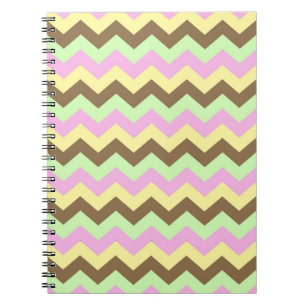Zigzag Patroon (Groen, Rose, Gel en Bruin) Notizblock
