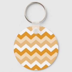 Zigzag patroon (oranje en wit) schlüsselanhänger