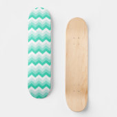 Zigzag patroon (Türkis, Groen) Skateboard (Vorderseite)