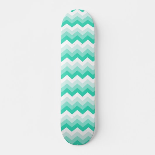 Zigzag patroon (Türkis, Groen) Skateboard (Vorne)
