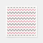Zigzag Pattern, Chevron Pattern, Pink, Gray Serviette (Vorderseite)
