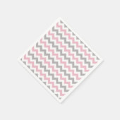 Zigzag Pattern, Chevron Pattern, Pink, Gray Serviette (Ecke)