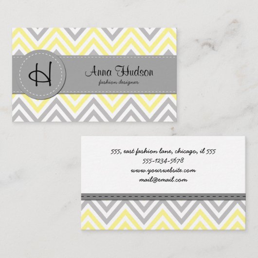 Zigzag Pattern, Chevron Pattern. Visitenkarte (Vorne/Hinten)