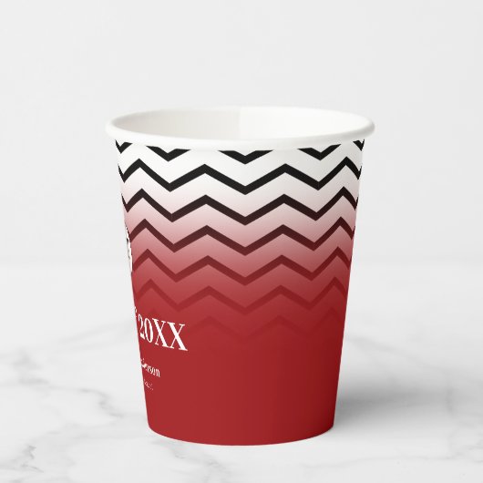 Zigzag Pattern Red Abschluss Pappbecher (Links)