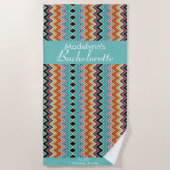 Zigzag Pattern Wedding Party Gefallen Personalisie Strandtuch (Vorderseite)