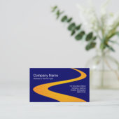 ZigZag-Pfad - Orange mit dunkelblau Visitenkarte (Stehend Vorderseite)