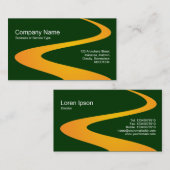 ZigZag-Pfad - Orange mit dunkelgrüner 003300 Visitenkarte (Vorne/Hinten)