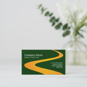ZigZag-Pfad - Orange mit dunkelgrüner 003300 Visitenkarte (Stehend Vorderseite)