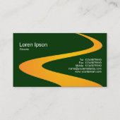 ZigZag-Pfad - Orange mit dunkelgrüner 003300 Visitenkarte (Rückseite)