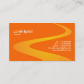 ZigZag-Pfad - Orangenschattierungen Visitenkarte (Rückseite)