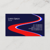 ZigZag-Pfad - Rot, Weiß und Blau an der Dunklen Ma Visitenkarte (Rückseite)
