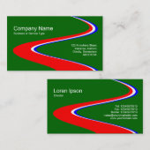 ZigZag-Pfad - Rot, Weiß und Blau - Auf Grün Visitenkarte (Vorne/Hinten)