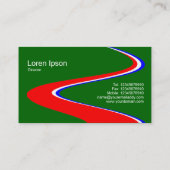 ZigZag-Pfad - Rot, Weiß und Blau - Auf Grün Visitenkarte (Rückseite)