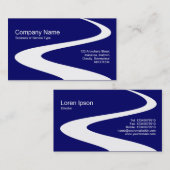 ZigZag-Pfad - Weiß auf Dunkelblau 00066 Visitenkarte (Vorne/Hinten)