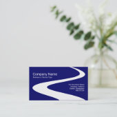 ZigZag-Pfad - Weiß auf Dunkelblau 00066 Visitenkarte (Stehend Vorderseite)