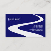 ZigZag-Pfad - Weiß auf Dunkelblau 00066 Visitenkarte (Rückseite)