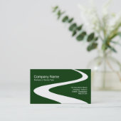 ZigZag-Pfad - Weiß auf Dunkelgrün 003300 Visitenkarte (Stehend Vorderseite)