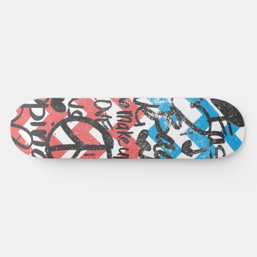 ZigZag Pink-Aqua Skateboard (Horizontal)