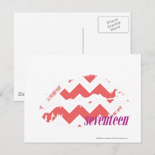 ZigZag Pink Postkarte (Vorne/Hinten)