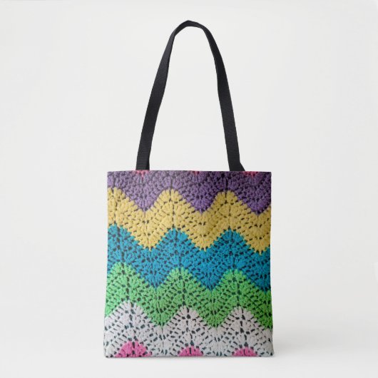 Zigzag Rainbow Crochet Design Tasche (Vorderseite)