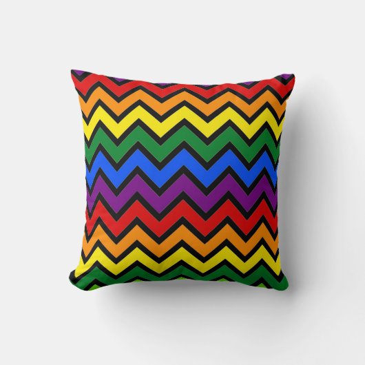 Zigzag Rainbow Throw Cushion Kissen (Vorderseite)