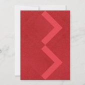 Zigzag Red Textured Invitation Card - Anpassbar Save The Date (Vorderseite)