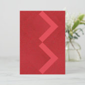 Zigzag Red Textured Invitation Card - Anpassbar Save The Date (Stehend Vorderseite)