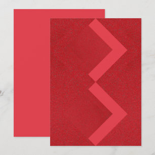 Zigzag Red Textured Invitation Card - Anpassbar Save The Date