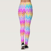 Zigzag Regenbogen Muster rosa, blau-gelb-orange Leggings (Rückseite)