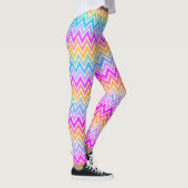Zigzag Regenbogen Muster rosa, blau-gelb-orange Leggings (Rechts)