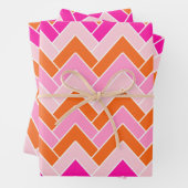 Zigzag, rosa und orange Zickzack Geschenkpapier Set (Beispiel)