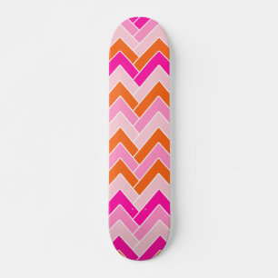 Zigzag, rosa und orange Zickzack Skateboard